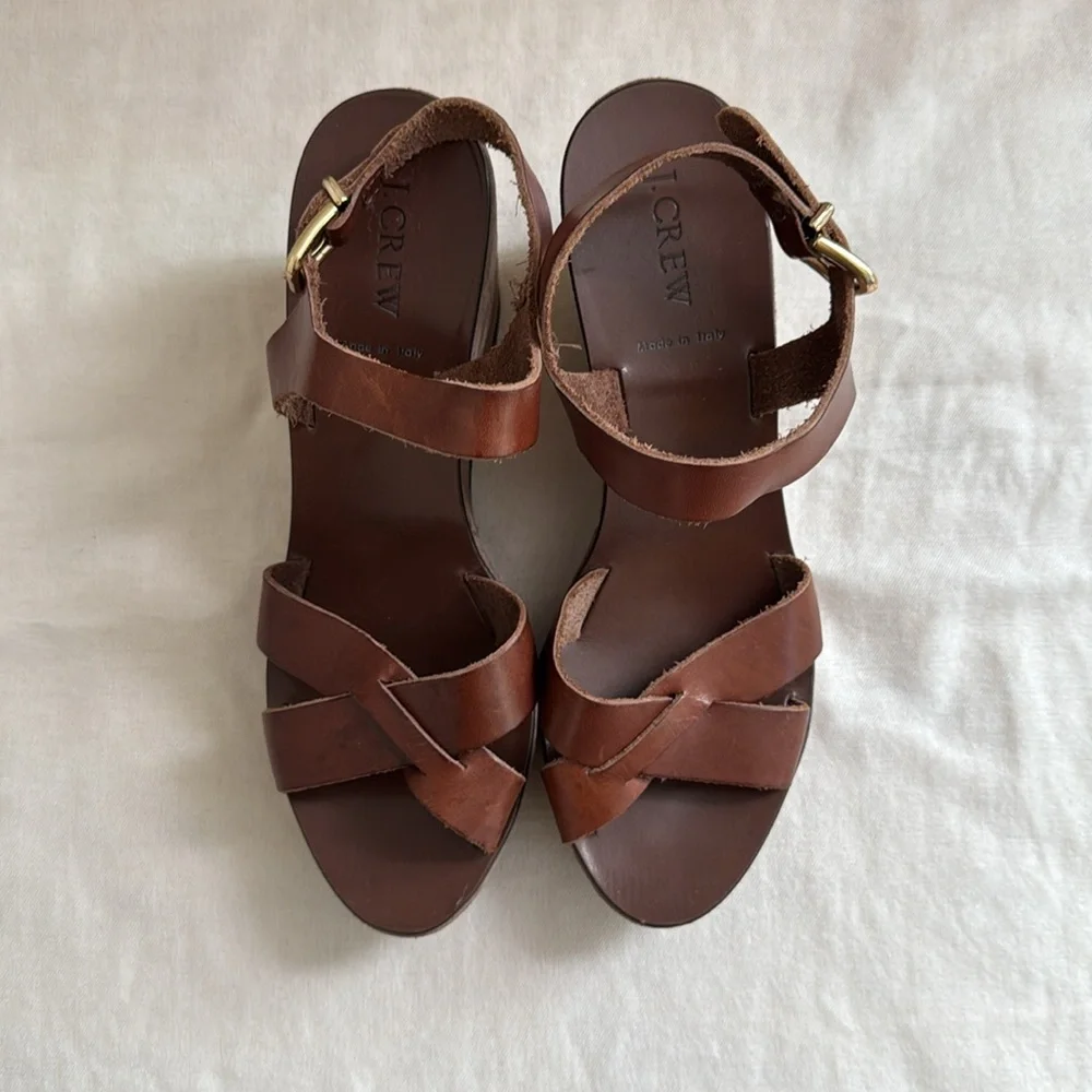 J. Crew Brown Leather Wedges - Picture 4 of 12